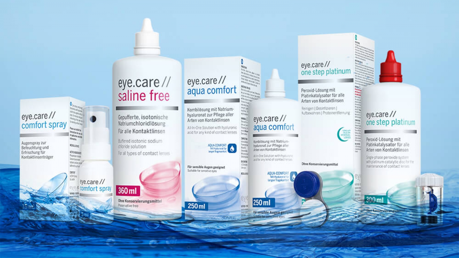 eye.care Produktfamilie Kontaktlinsen Pflegemittel