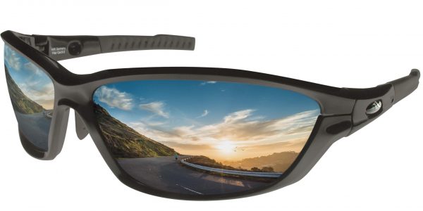 Sportbrille Bigwave // ProAction 904-3 Farbe Schwarz matt uperentspiegelte Premium UV 400 Sportbrille mit 4 Wechselgläsern